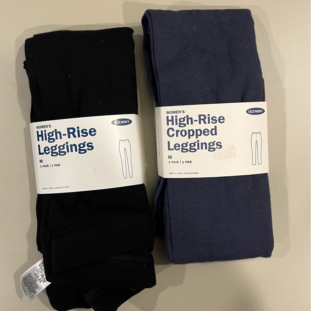 NWT Old Navy Black and Blue Leggings